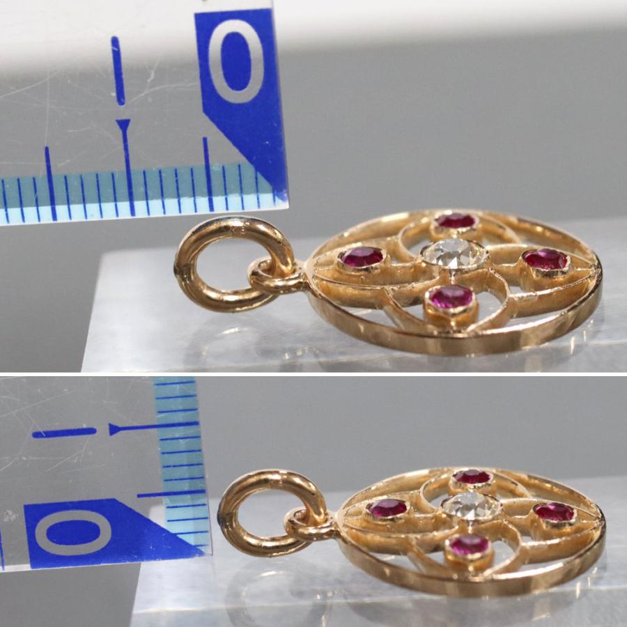 K18PGルビーダイヤモンドペンダントトップ D0.27 3.3g : 鴫原質店