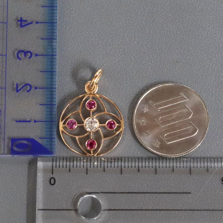 K18PGルビーダイヤモンドペンダントトップ D0.27 3.3g : 23096040  