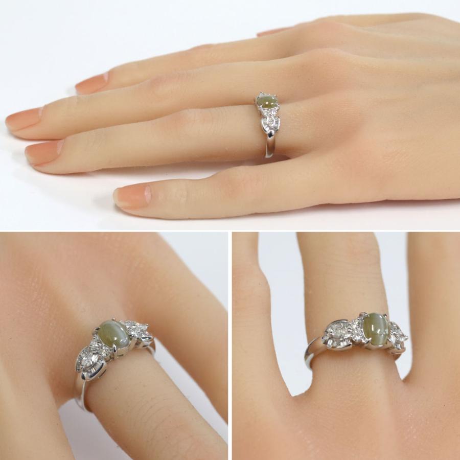 Pt900クリソベリルキャッツアイダイヤモンドリング CE1.015 D0.46 5.5g  