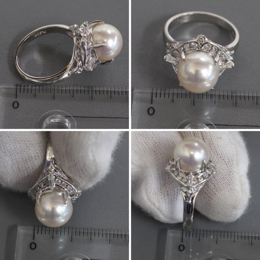 Pt900パールダイヤモンドリング D0.34 7.3g #12 : 鴫原質店