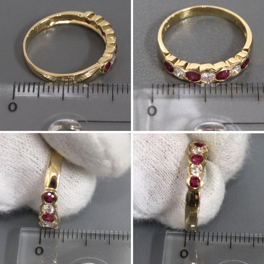 K18 ルビーダイヤモンドリングR0.24 D0.19ct 指輪