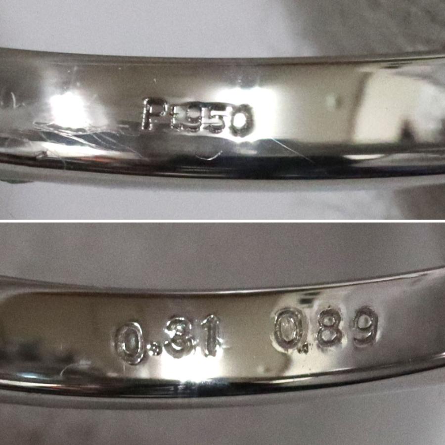 Pt950グランディディエライトダイヤモンドリング 0.31 D0.89 5.1g #12  