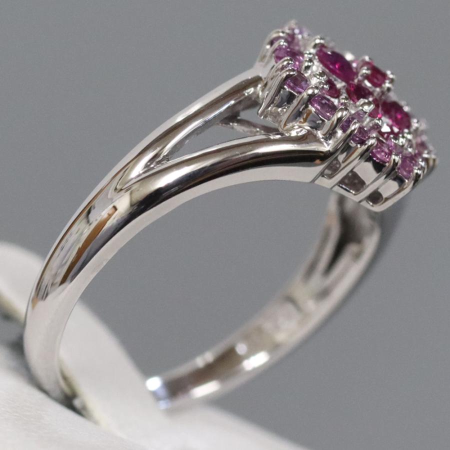 K18WGルビーピンクサファイアリング R0.36 S0.36 5.2g #15 : 鴫原質店