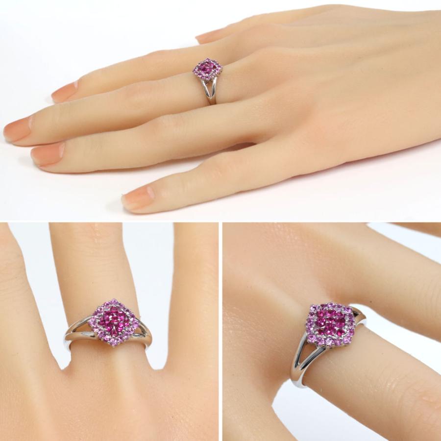 K18WG ルビーピンクサファイアリング