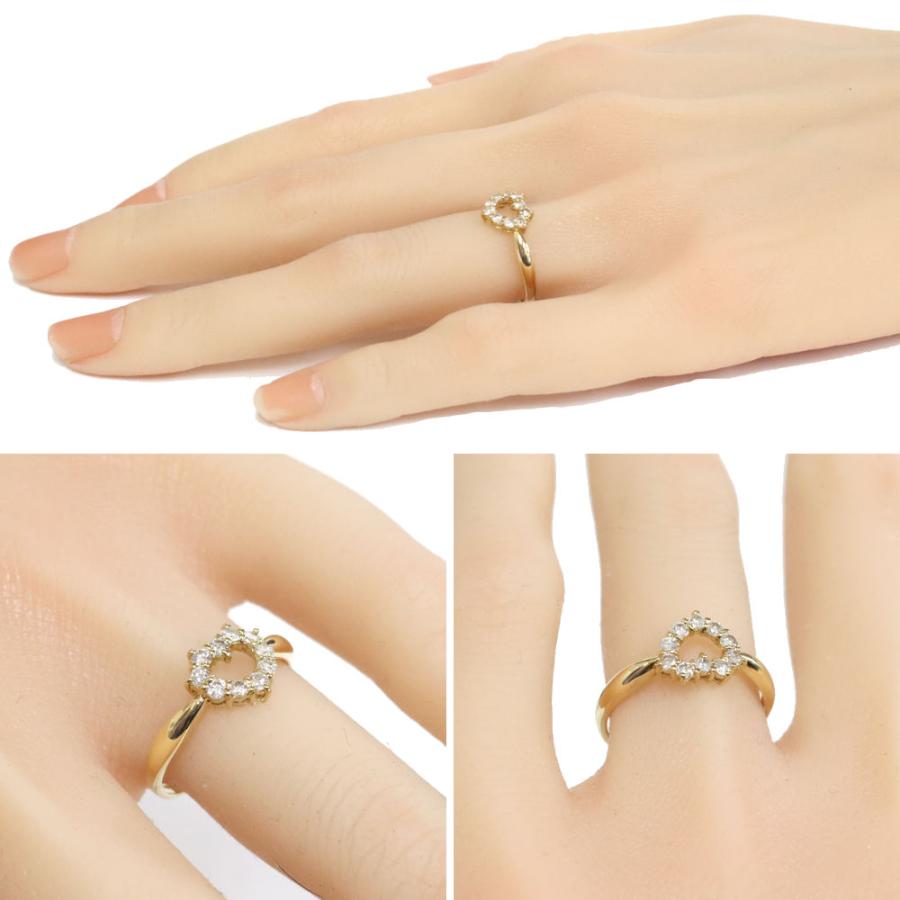 K18ダイヤモンドリング ハートモチーフ D0.30 1.9g #13 イエロー