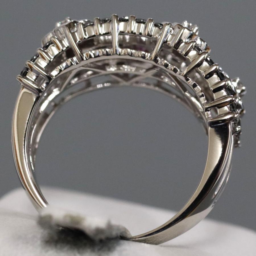 笠原真寿美 K18WGブラックダイヤモンドピンクサファイアリング BkD0.70  