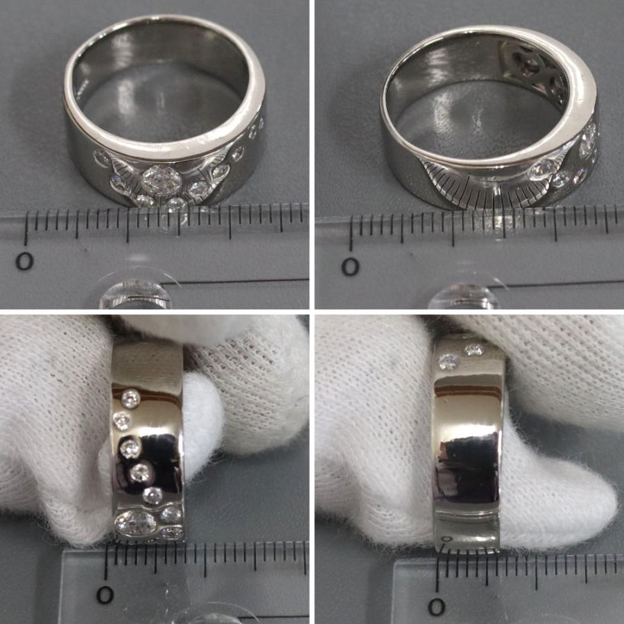 PT900ダイヤモンドリング　Size11 Diamond Pt900カラーレス/ピンクダイヤモンドリング (NO.48433-B