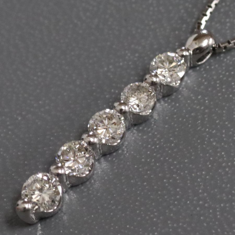Pt900/850ダイヤモンドネックレス D1.05 6.2g 43cm プラチナ : 鴫原
