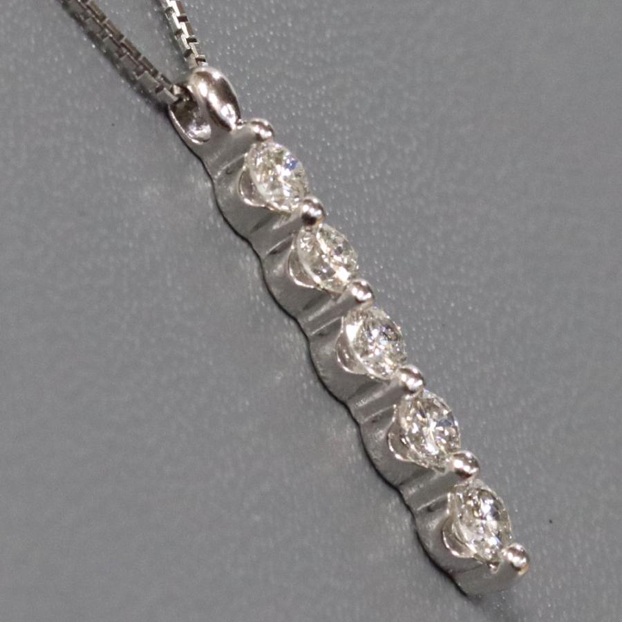 Pt900/850ダイヤモンドネックレス D1.05 6.2g 43cm プラチナ : 鴫原