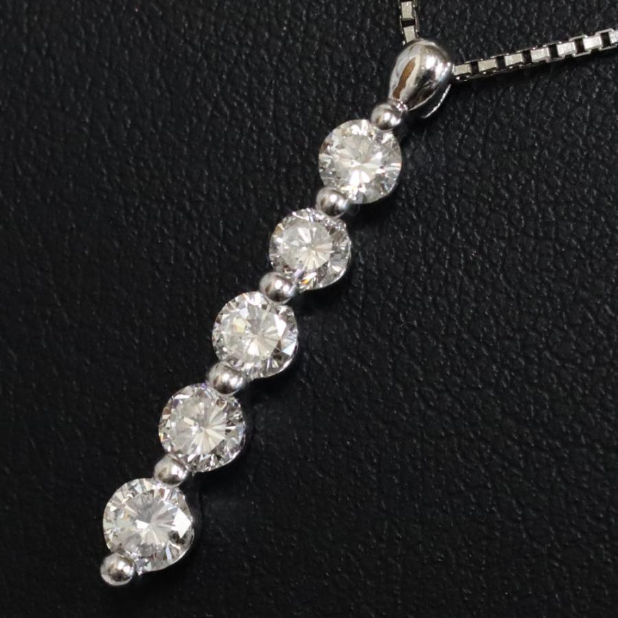 Pt900/850ダイヤモンドネックレス D1.05 6.2g 43cm プラチナ : 鴫原