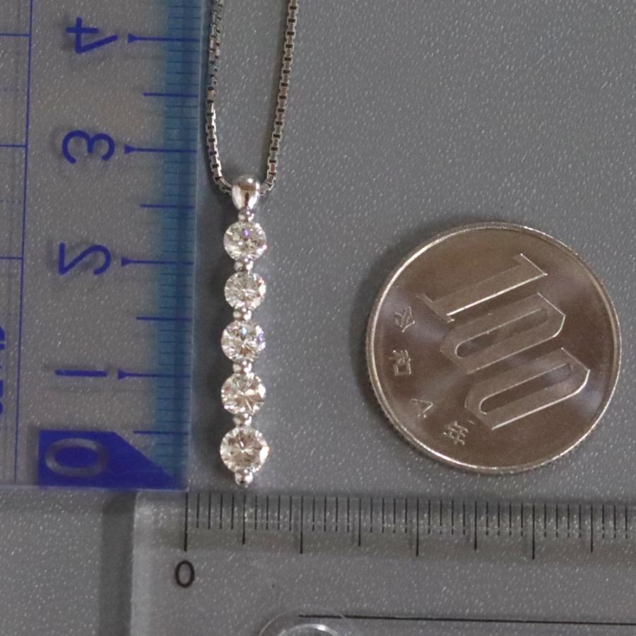 Pt900/850ダイヤモンドネックレス D1.05 6.2g 43cm プラチナ : 鴫原
