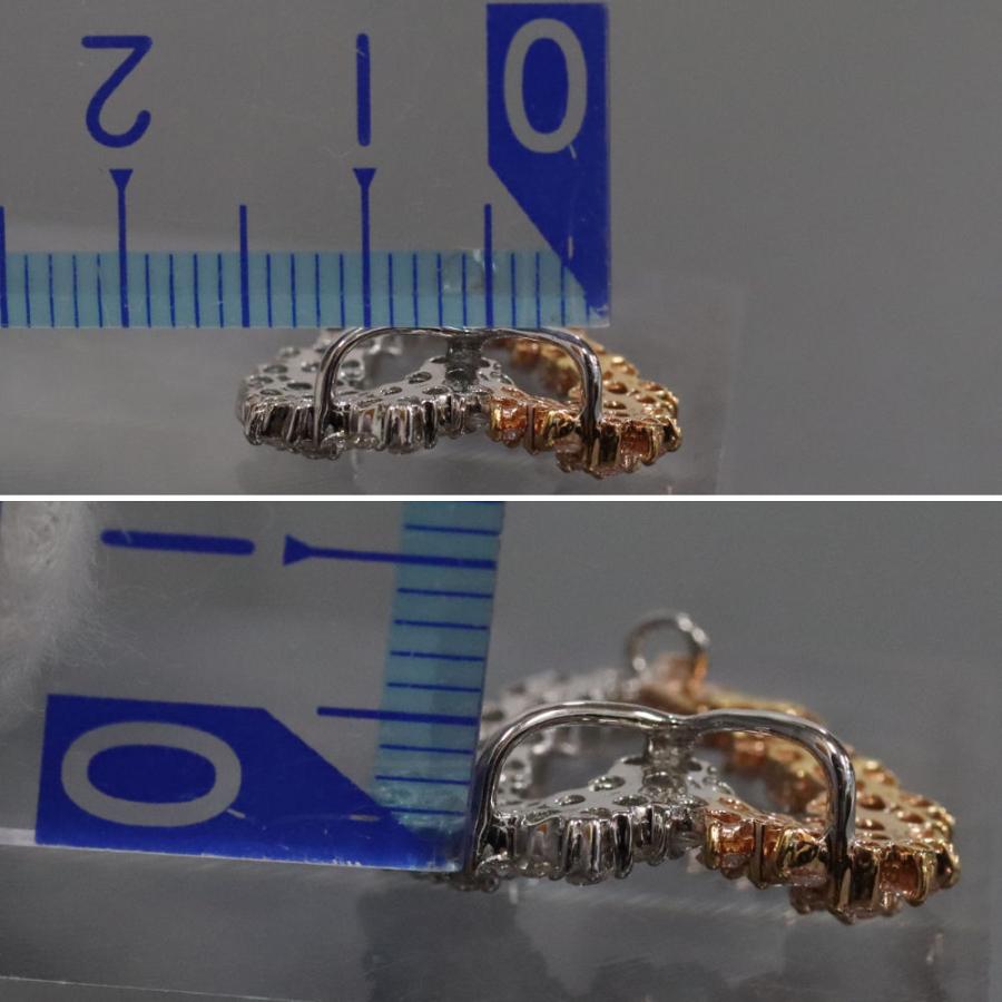 K18ダイヤモンドペンダントトップ ピンクダイヤモンド ハートモチーフ