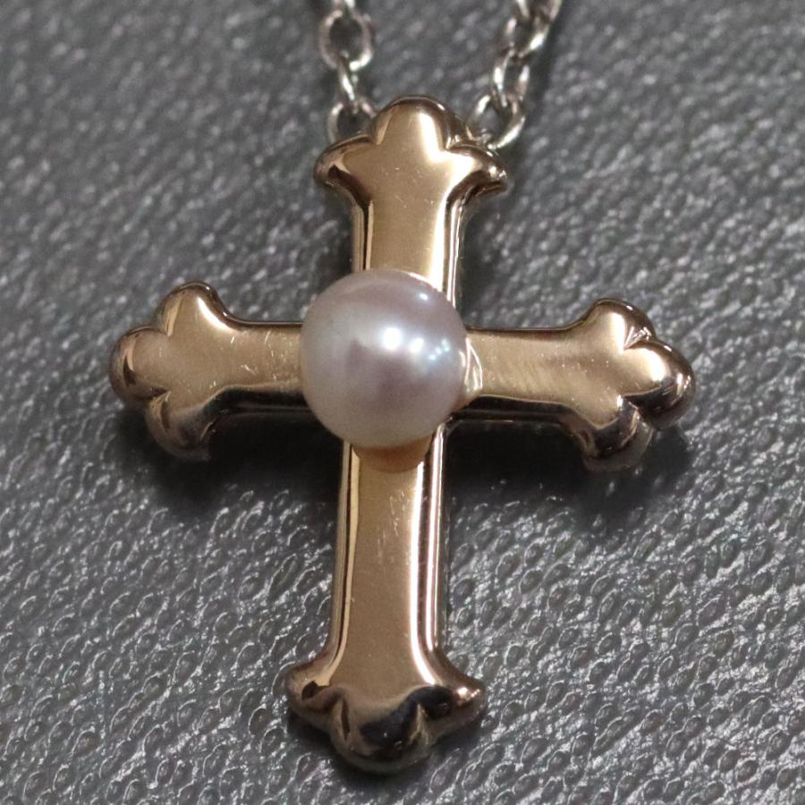 TASAKI タサキ 750/K18WGパールペンダント クロスモチーフ 2.4g ピンク  