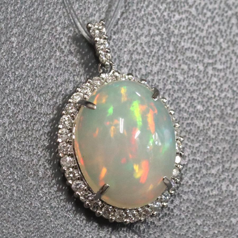 Pt900オパールダイヤモンドペンダントトップ O4.26 D0.38 3.7g : 鴫原