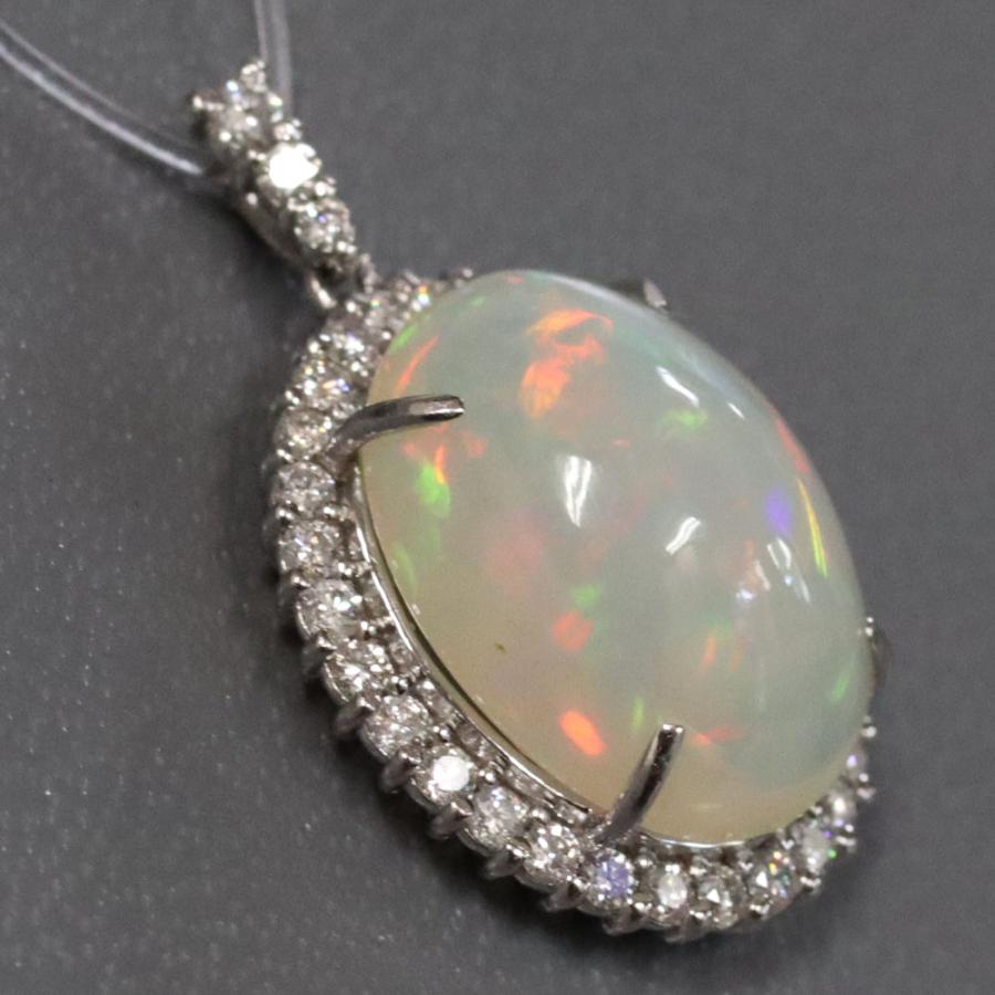 Pt900オパールダイヤモンドペンダントトップ O4.26 D0.38 3.7g : 鴫原