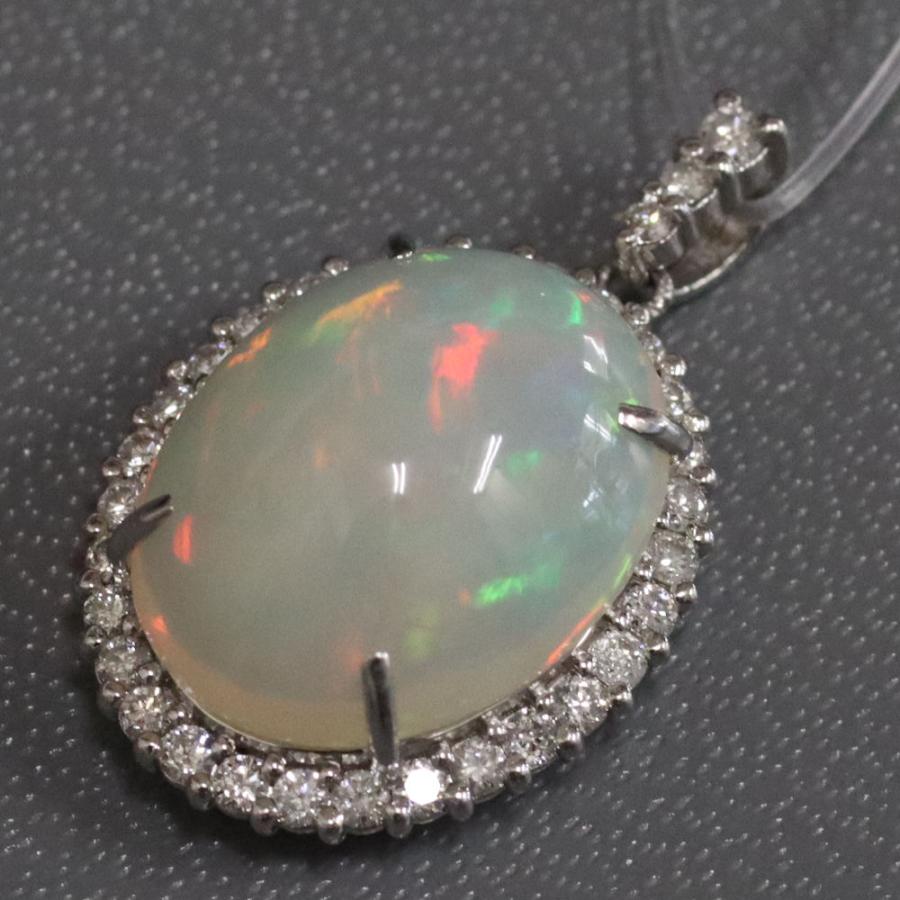 Pt900オパールダイヤモンドペンダントトップ O4.26 D0.38 3.7g : 鴫原