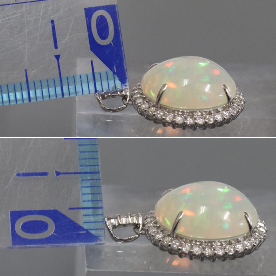 Pt900オパールダイヤモンドペンダントトップ O4.26 D0.38 3.7g : 鴫原