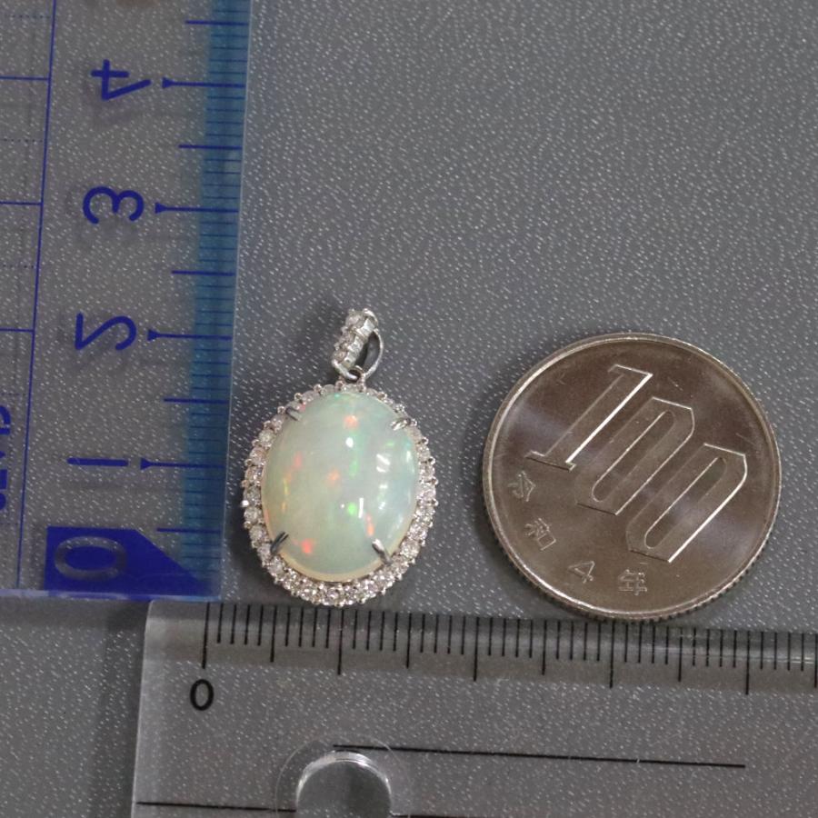 Pt900オパールダイヤモンドペンダントトップ O4.26 D0.38 3.7g : 鴫原