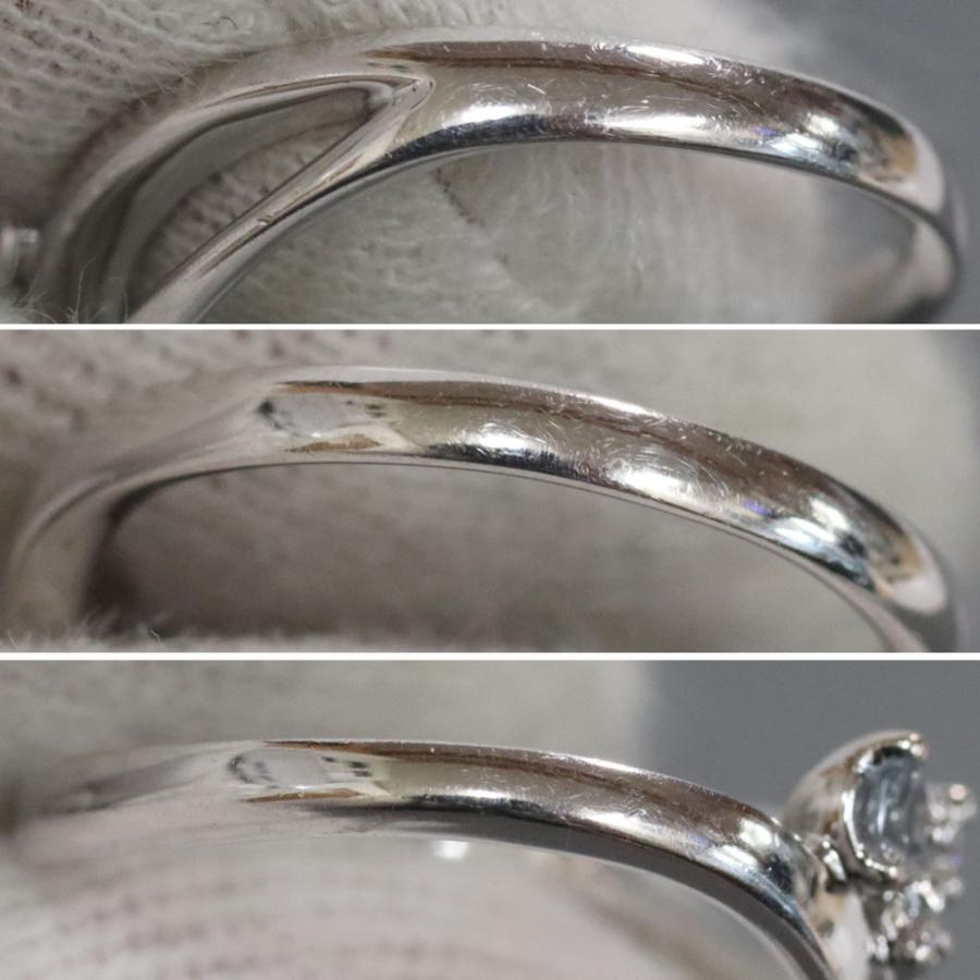 4℃ ヨンドシー K18WGアクアマリンダイヤモンドリング 3.3g #10 4℃ ヨンドシー K18WGアクアマリンダイヤモンドリング 3.3g #10