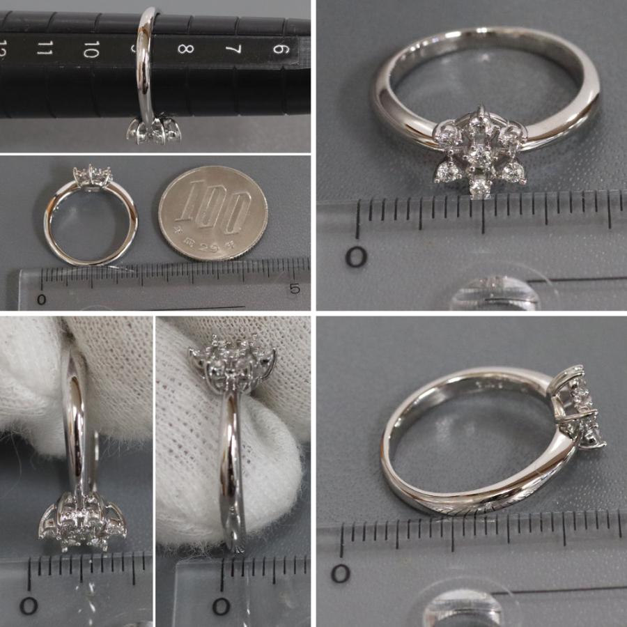 TASAKI（タサキ） K14WGダイヤモンドリング フラワーモチーフ D0.13 