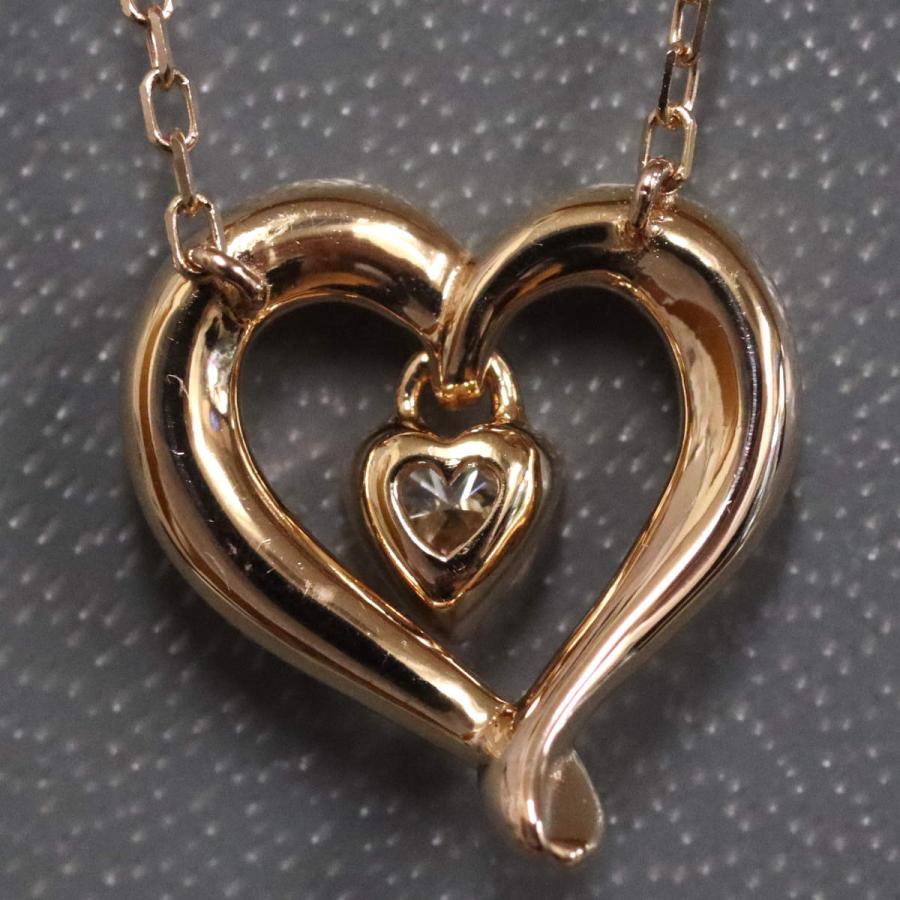 4℃ ヨンドシー K18PGダイヤモンドネックレス ハートモチーフ 2014  