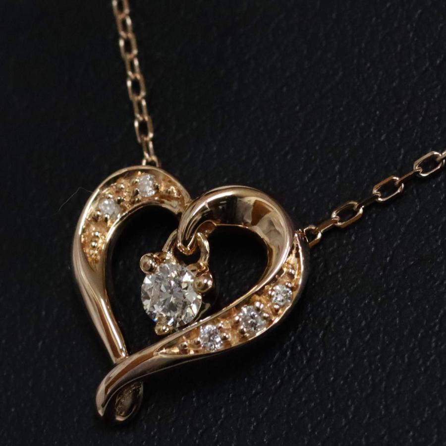 4℃ ヨンドシー K18PGダイヤモンドネックレス ハートモチーフ 2014  