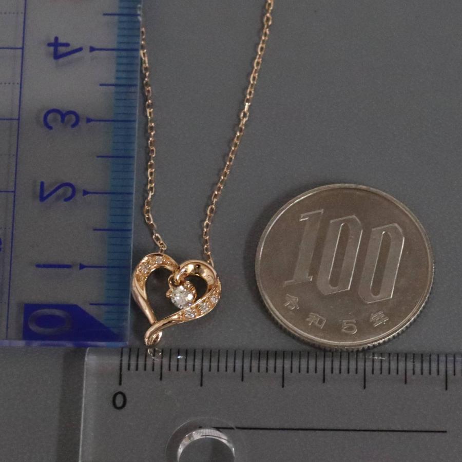 4℃（ヨンドシー） K18PGダイヤモンドネックレス ハートモチーフ 2014