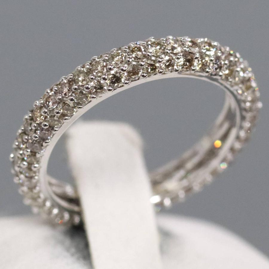 K18WGブラウンダイヤモンドリング フルエタニティ D1.46 2.7g