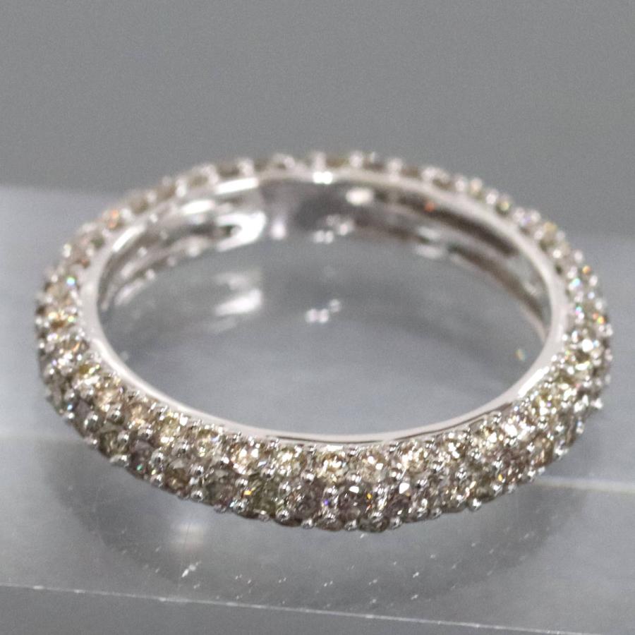 K18WGブラウンダイヤモンドリング フルエタニティ D1.46 2.7g