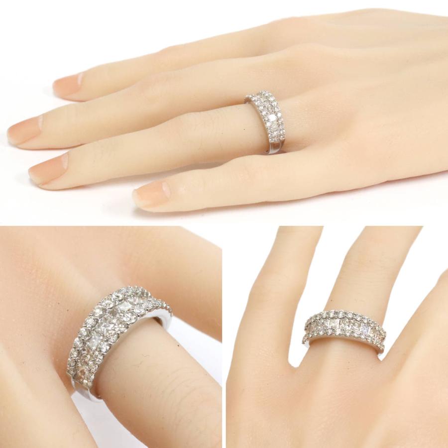 Pt900 プリンセスカットダイヤモンドリング pt900【2.0ctup】ダイヤモンド ティアラリング プリンセスカット