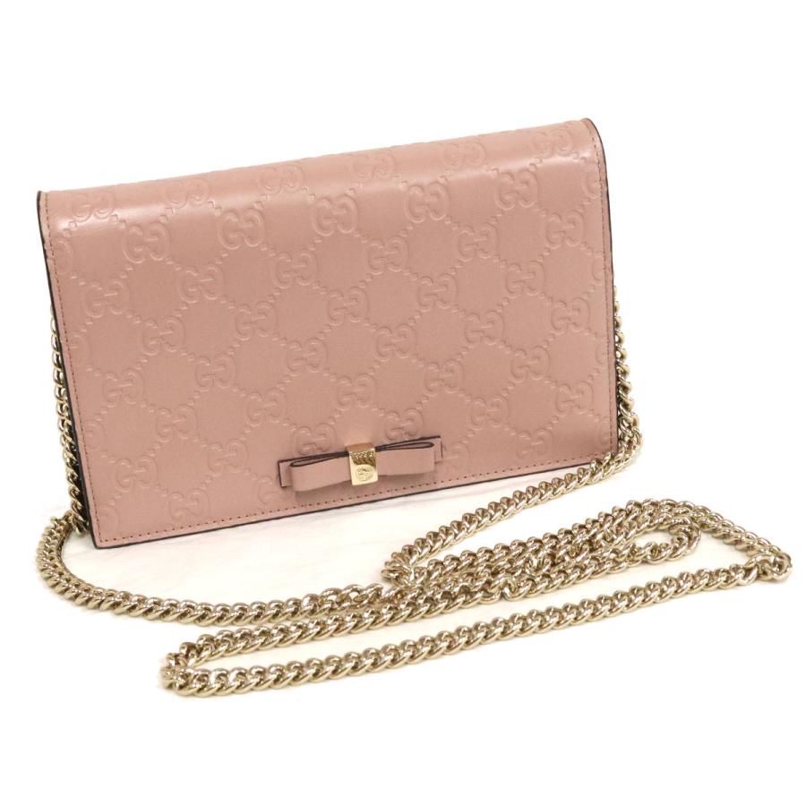 グッチ リボン グッチシマ チェーンウォレット ショルダーバッグ 431408 レザー レディース GUCCI 【1-0260480】 GUCCI - グッチ リボン グッチシマ チェーンウォレット ショルダー