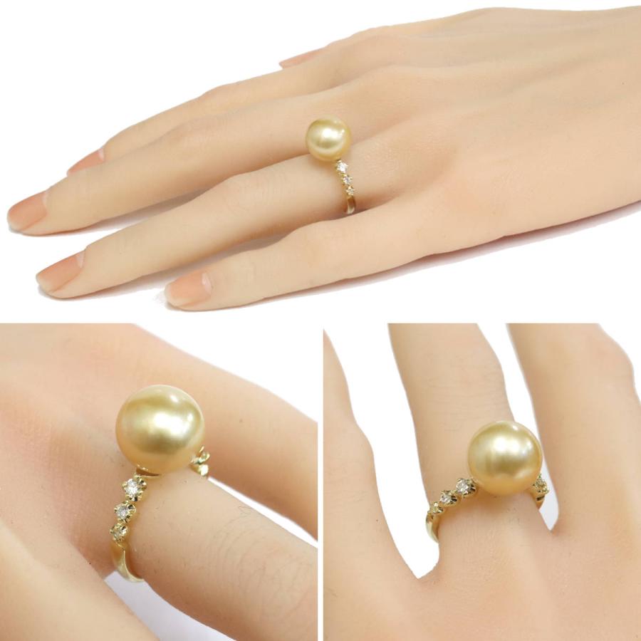 K18ゴールデンパールダイヤモンドリング D0.23 5.4g #9.5 : 鴫原質店  