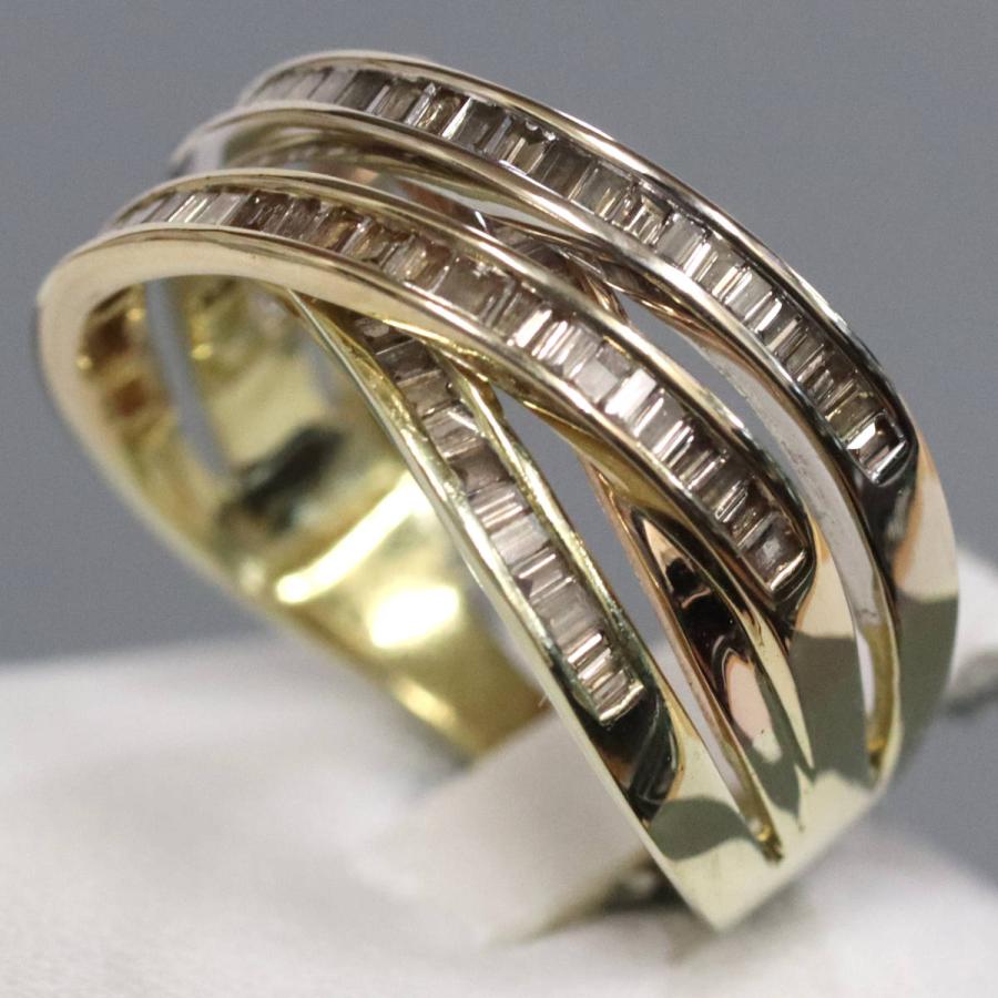 アクセサリー 3104 K18テーパーブラウンダイヤモンドリング D0.80 6.8g #15 イエロー