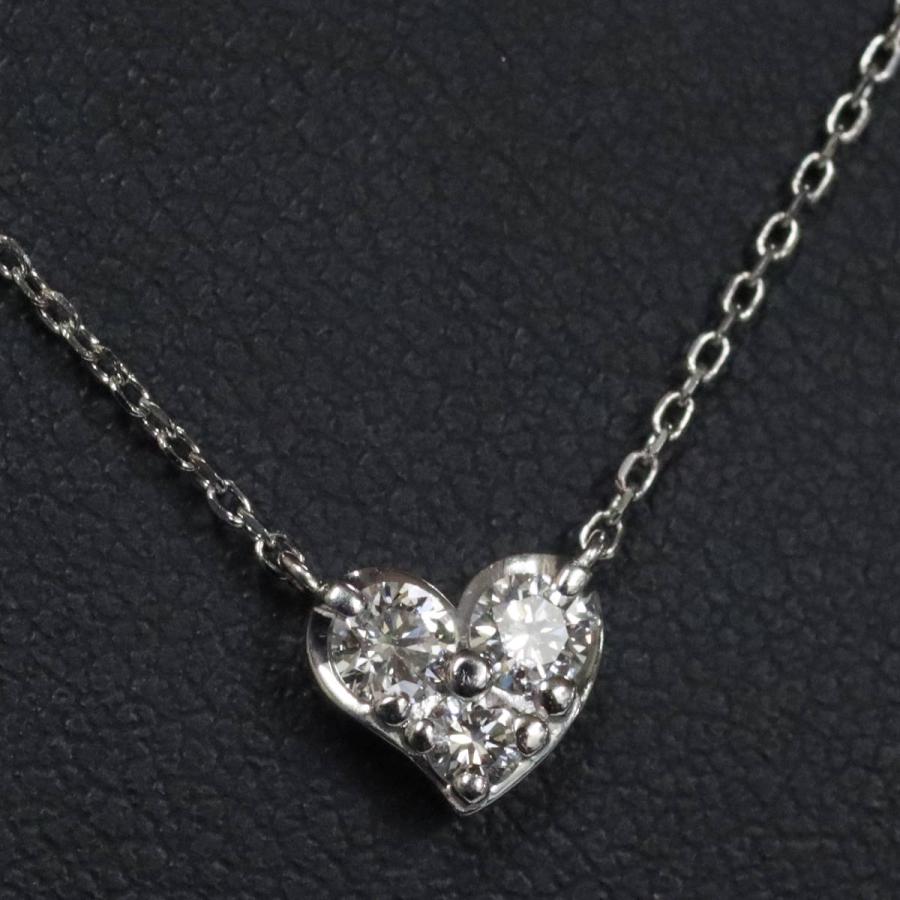 4℃（ヨンドシー） Pt850ダイヤモンドネックレス ハートモチーフ D0.250 