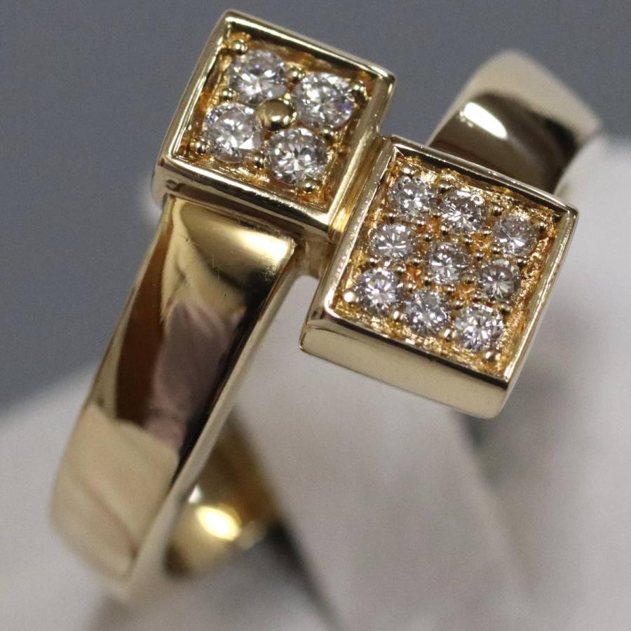 K18 18金 ダイヤモンドリング 指輪 11号 6.2g