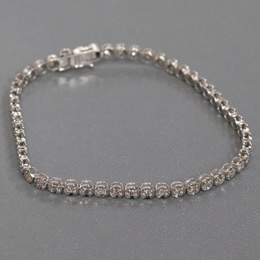 K18WG D1.00ct ダイヤモンド テニスブレスレット K18WGテニスブレスレット ダイヤモンド D1.00 5.8g ホワイトゴールド