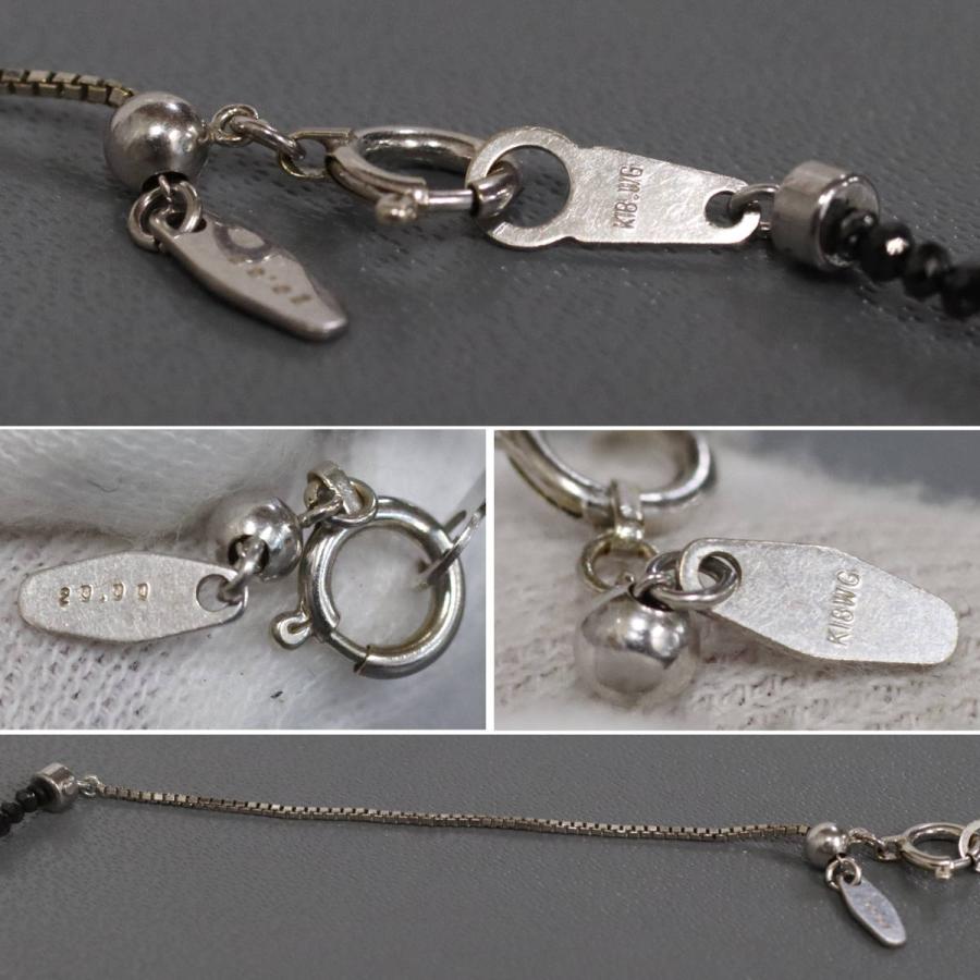 K18WGブラックダイヤモンド/ダイヤモンドペンダント BkD20.00 D0.40