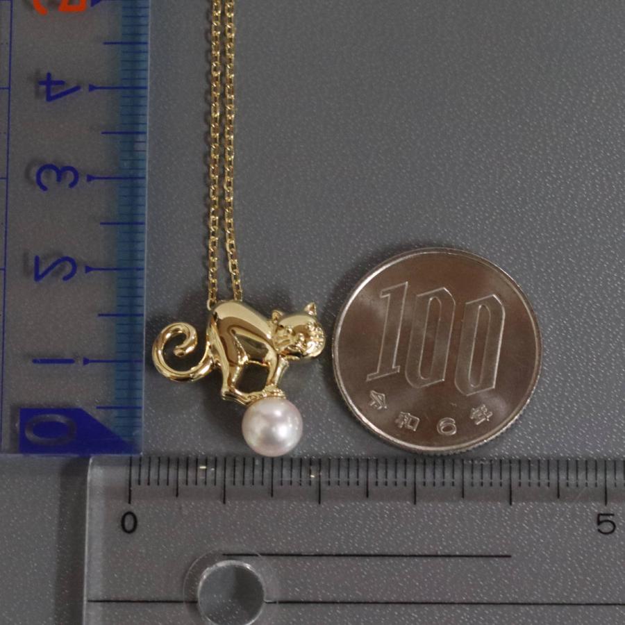 MIKIMOTO（ミキモト） K18パールネックレス 5.4g 猫 イエローゴールド