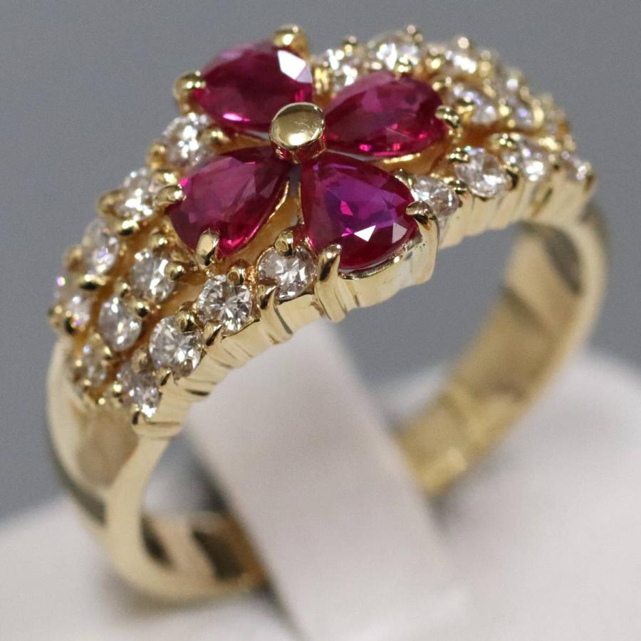 k18 ルビー&ダイヤモンドリング12.5号