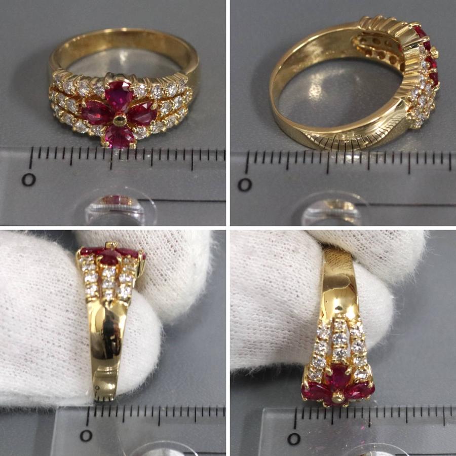 k18 ルビー&ダイヤモンドリング12.5号