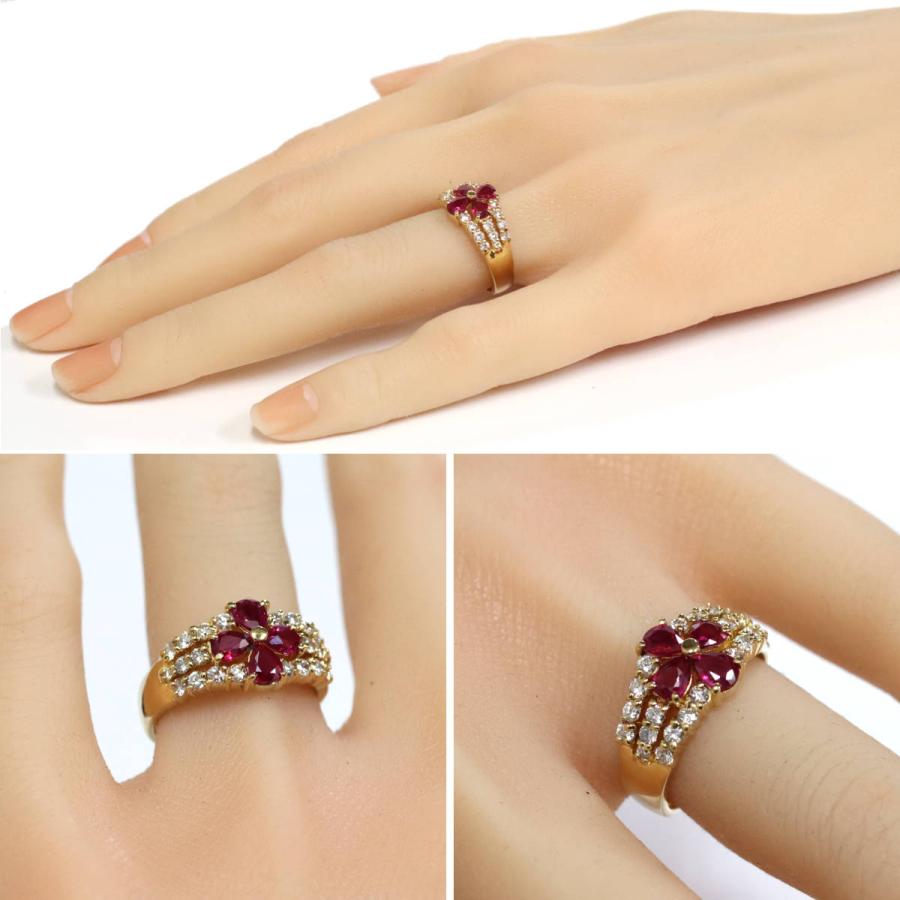 K18 ルビー/ダイヤモンド リング 12.5号 18金 k18 ルビー&ダイヤモンドリング12.5号