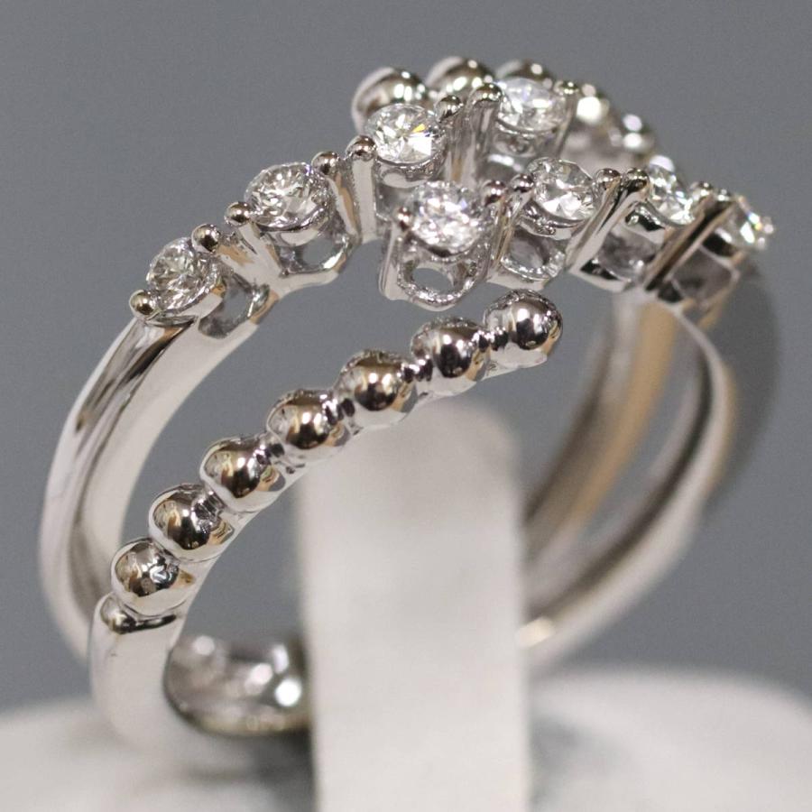 K18WGダイヤモンドリング D0.30 5.3g 可変式 ホワイトゴールド : 鴫原