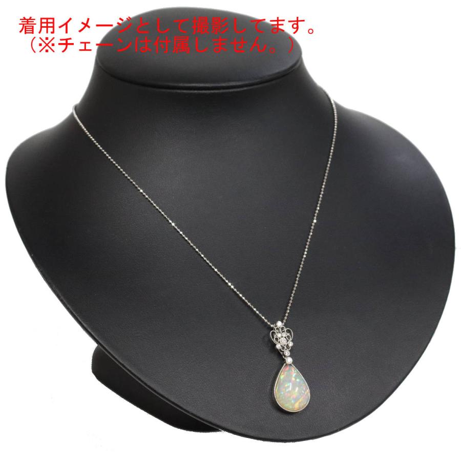 Pt900ホワイトオパールダイヤモンドペンダントトップ WO9.20 D0.20 6.8