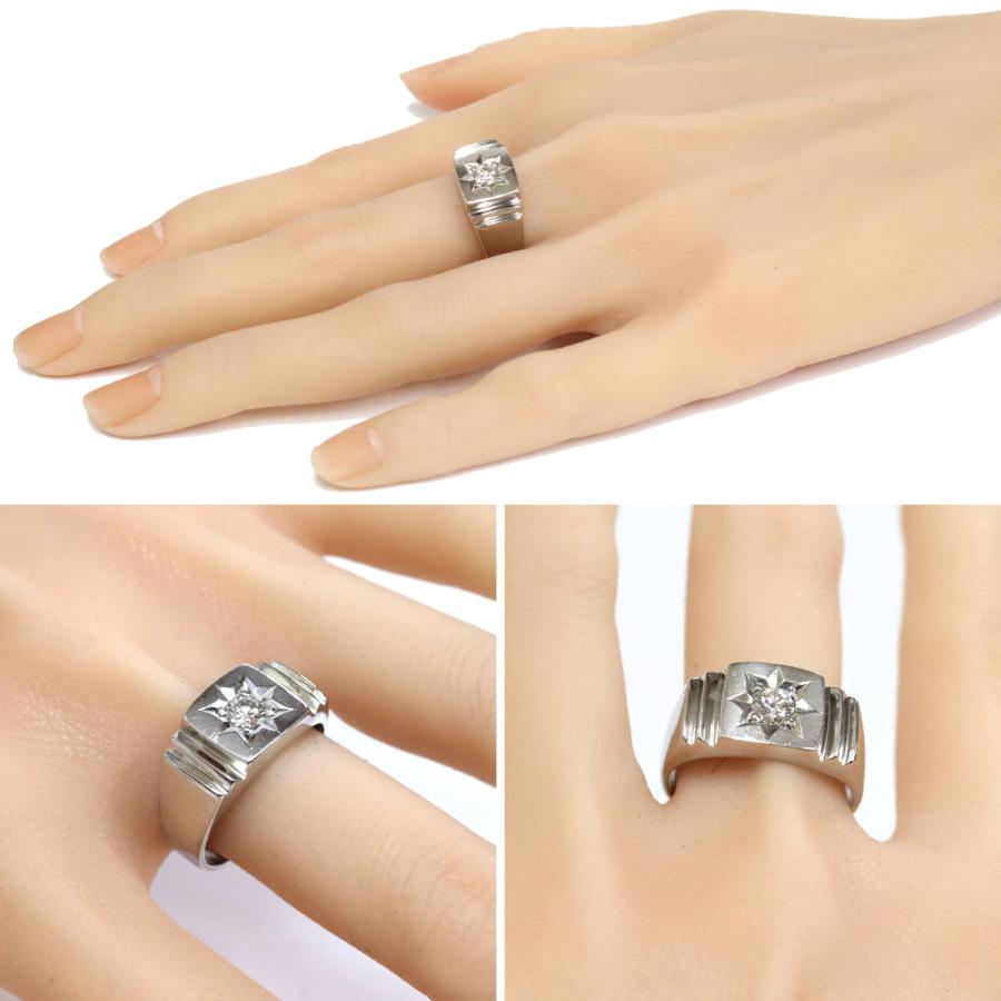 Pt900ダイヤモンドリング D0.30 18.5g #21 印台 プラチナ : 鴫原質店