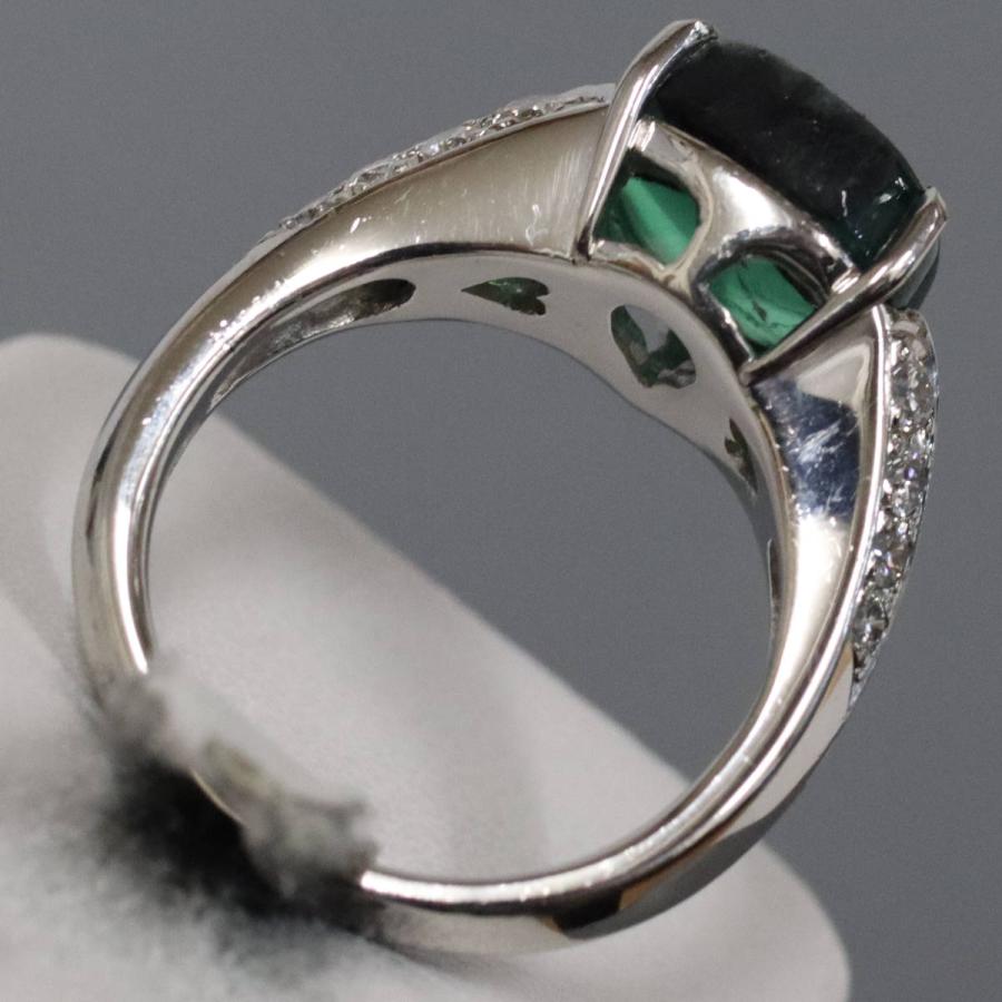 Pt900トラピッチェエメラルドダイヤモンドリング E4.22 D0.43 9.6g #11