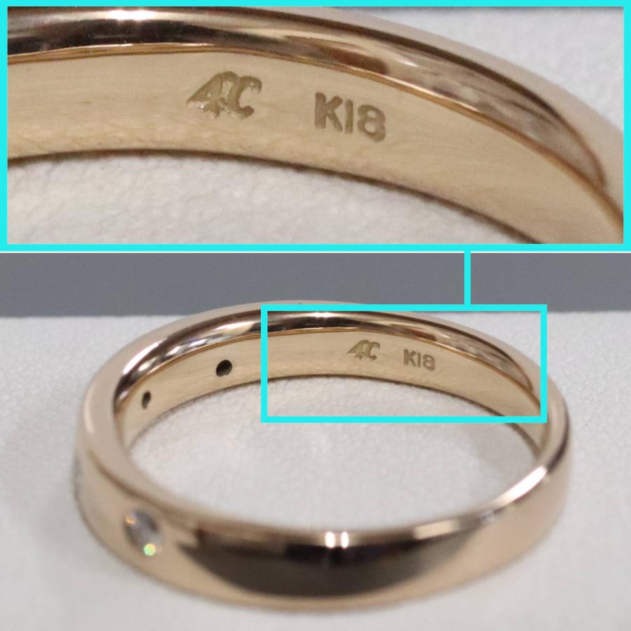 4℃（ヨンドシー） K18PGダイヤモンドリング 4PD 3.9g #11 ピンク