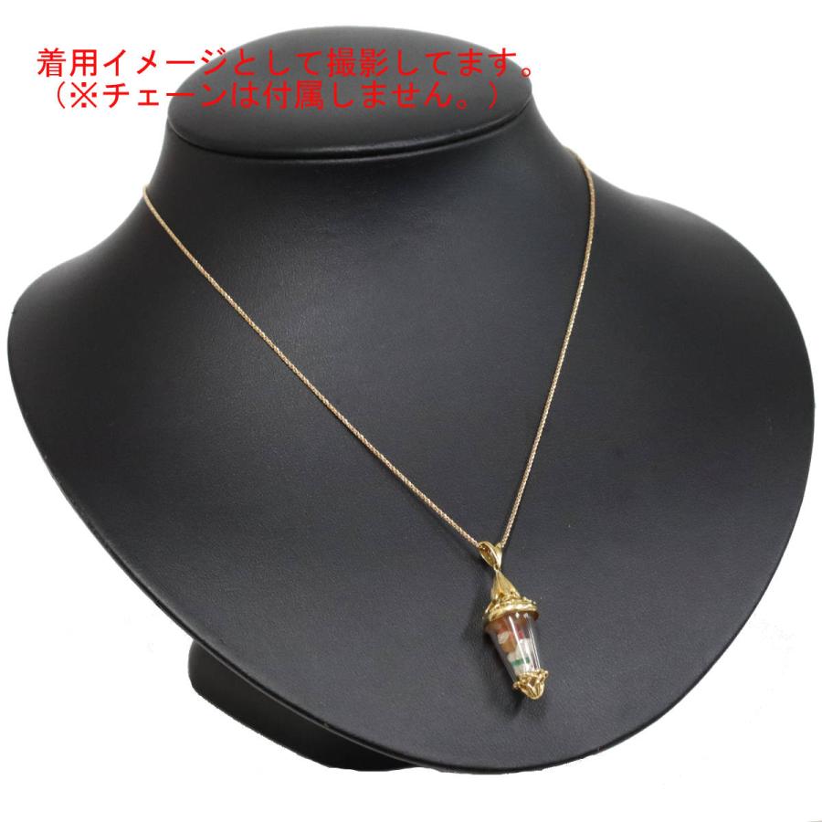 K18マルチカラーストーンペンダントトップ ランタンモチーフ マルチ 