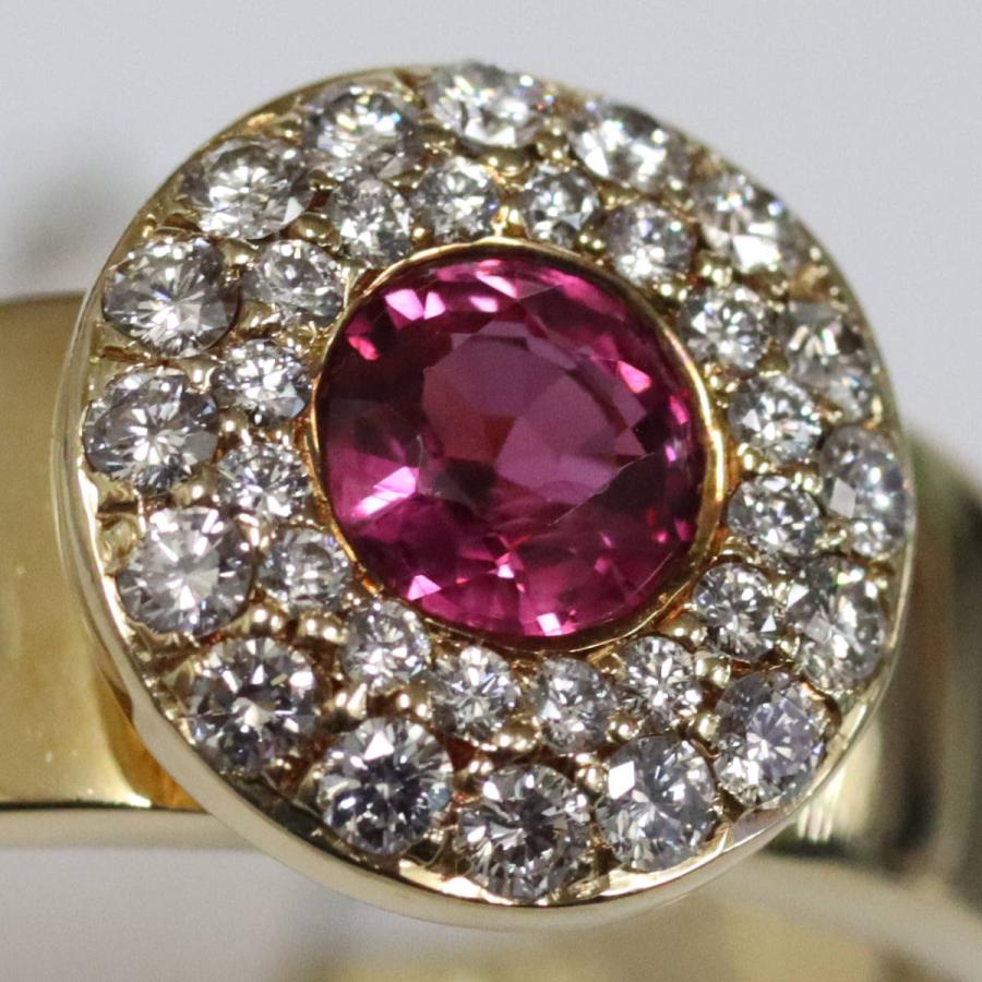 K18ルビーダイヤモンドリング R0.38 D0.25 7.5g #17 イエローゴールド