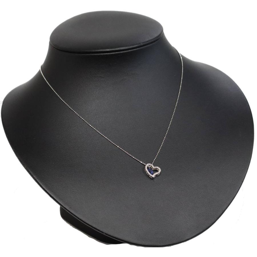 K18WGサファイアダイヤモンドペンダント ハートモチーフ S0.31 D0.11 2.1g_5