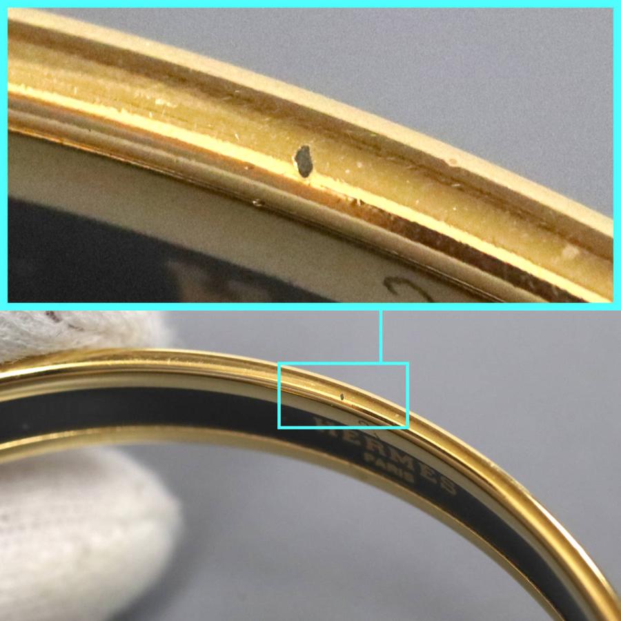 HERMES エルメス エマイユ バングル 青 ブルーリボン柄 HERMES（エルメス） エマイユPM ブルーリボン柄 ブレスレット バングル